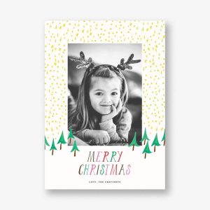 Glittery Tree in the Forest Photo Card