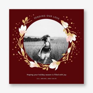 Magnolia Roundel Holiday Photo Card