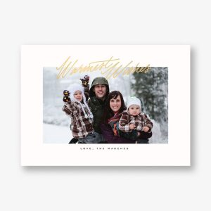 Inscribed Winter Wishes Foil Photo Card