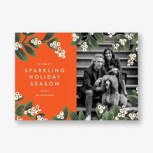 Mistletoe Accent Border Vertical Photo Card