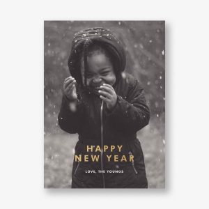 New Year Cutouts Foil Full Photo Card