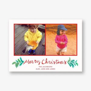 Merry Christmas Sprigs Photo Card