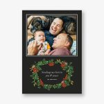 Poinsettia Garland Photo Holiday Photo Card