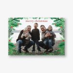 Pine Wreath Border Holiday Postcard
