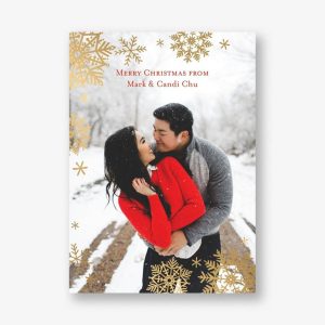 Snowflakes Foil Photo Card Vertical