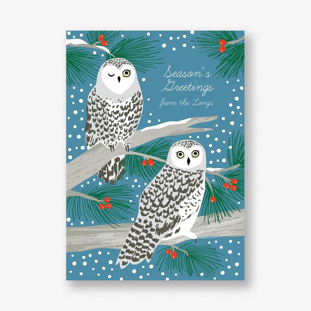 Snowy Owls Holiday Card