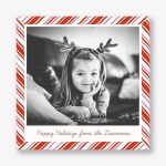 Peppermint Holiday Photo Card Square