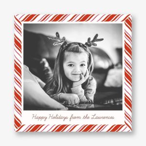 Peppermint Holiday Photo Card Square
