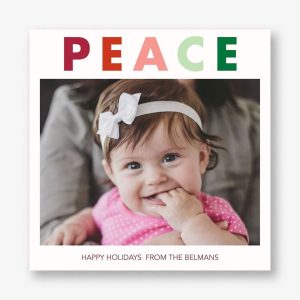 Peace Holiday Photo Card Square