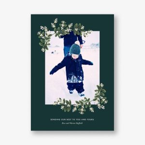 Mistletoe Accent Flourish Vertical Photo Card