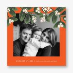 Mistletoe Accent Square Photo Card