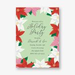 Poinsettia Frame Party Invitation