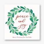 Peace and Joy Wreath Holiday Card