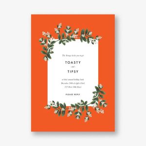 Mistletoe Accent Flourish Invitation