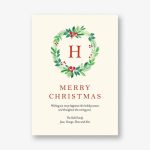 Winter Greenery Monogram Holiday Card