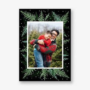 Cedar Branches Vertical Holiday Photo Card