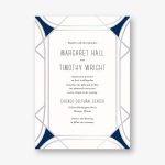 Faceted Gemstone Foil Stamped Wedding Invitation