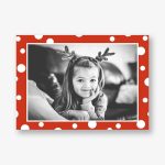 White Red Dots Horizontal Photo Card