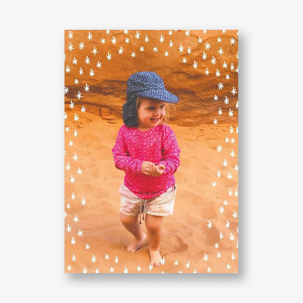 White Stars Vertical Photo Card