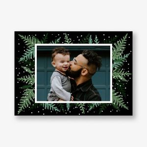 Cedar Branches Horizontal Holiday Photo Card