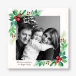 Winter Greenery Corners Square Photo Card