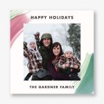 Watercolor Brush Square Photo Card