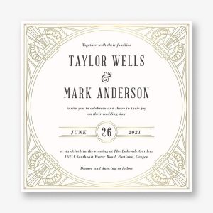 Golden Age Foil Stamped Wedding Invitation