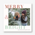 Merry & Bright Type Holiday Photo Card