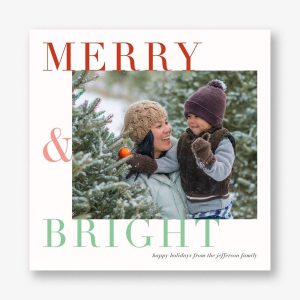 Merry & Bright Type Holiday Photo Card