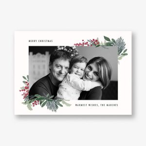 Yule Blooms Horizontal Photo Card