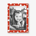White Red Dots Vertical Photo Card