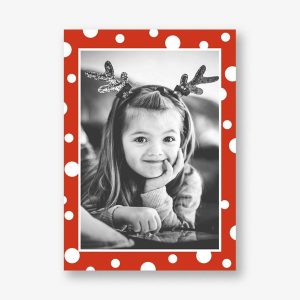 White Red Dots Vertical Photo Card