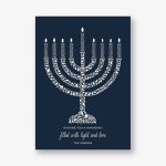 Vine Menorah Holiday Photo Card