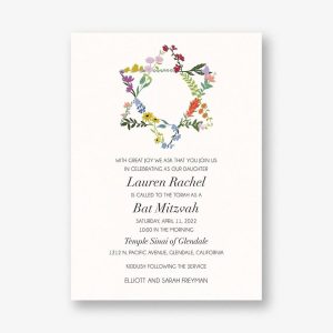 Wildflower Star Bat Mitzvah Invitation