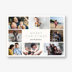 Merry Christmas Blocks Horizontal Photo Card