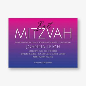 Ombre Bat Mitzvah Invitation