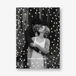 Sky Glitter Holiday Photo Card