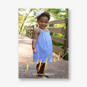 Foil Stamped Joyful Bottom Holiday Photo Card