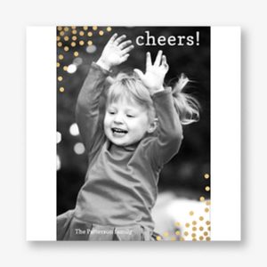Foil Stamped Confetti Vertical Holiday Photo Card