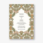 Floral Damask Wedding Invitation