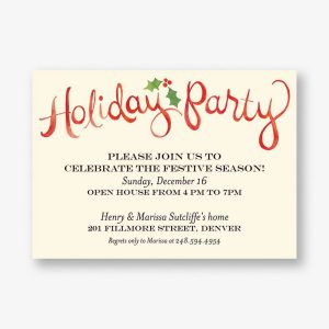 Watercolor Holiday Party Invitation