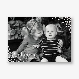 Foil Stamped Confetti Horizontal Holiday Photo Card