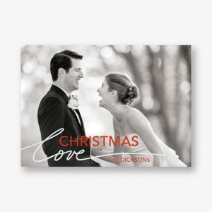 Foil Stamped Love Horizontal Holiday Photo Card