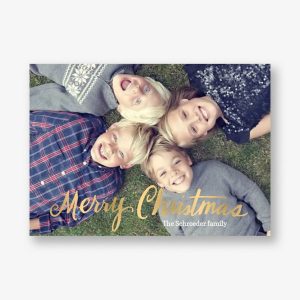 Foil Stamped Merry Christmas Script Bottom Photo Card