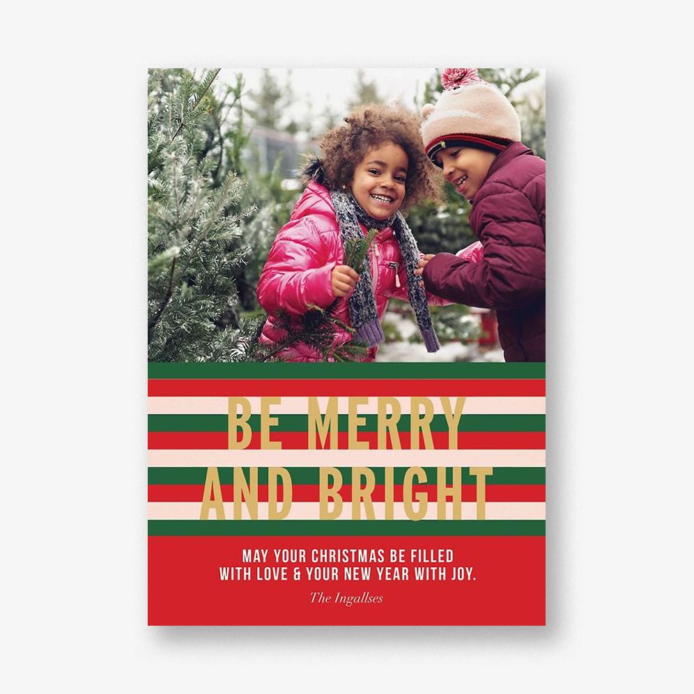 Bright Stripes Holiday Photo Card