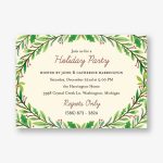 Watercolor Holly Holiday Party Invitation