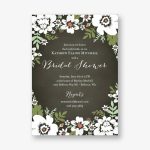 Chalk Floral Bridal Shower Invitation