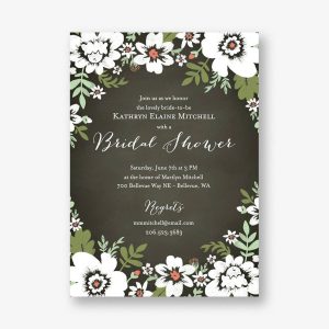 Chalk Floral Bridal Shower Invitation