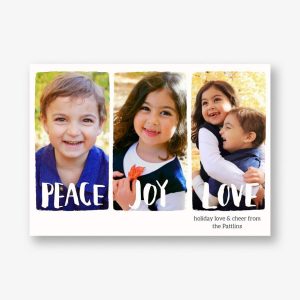 Peace Joy Love Sketch Holiday Multi-Photo Card