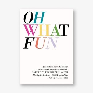 Oh What Fun Multicolor Holiday Party Invitation